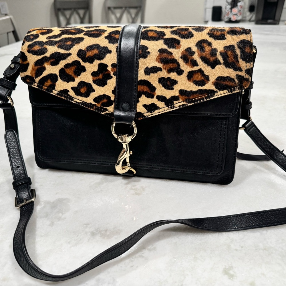 Rebecca Minkoff Animal Print and Black Crossbody Bag